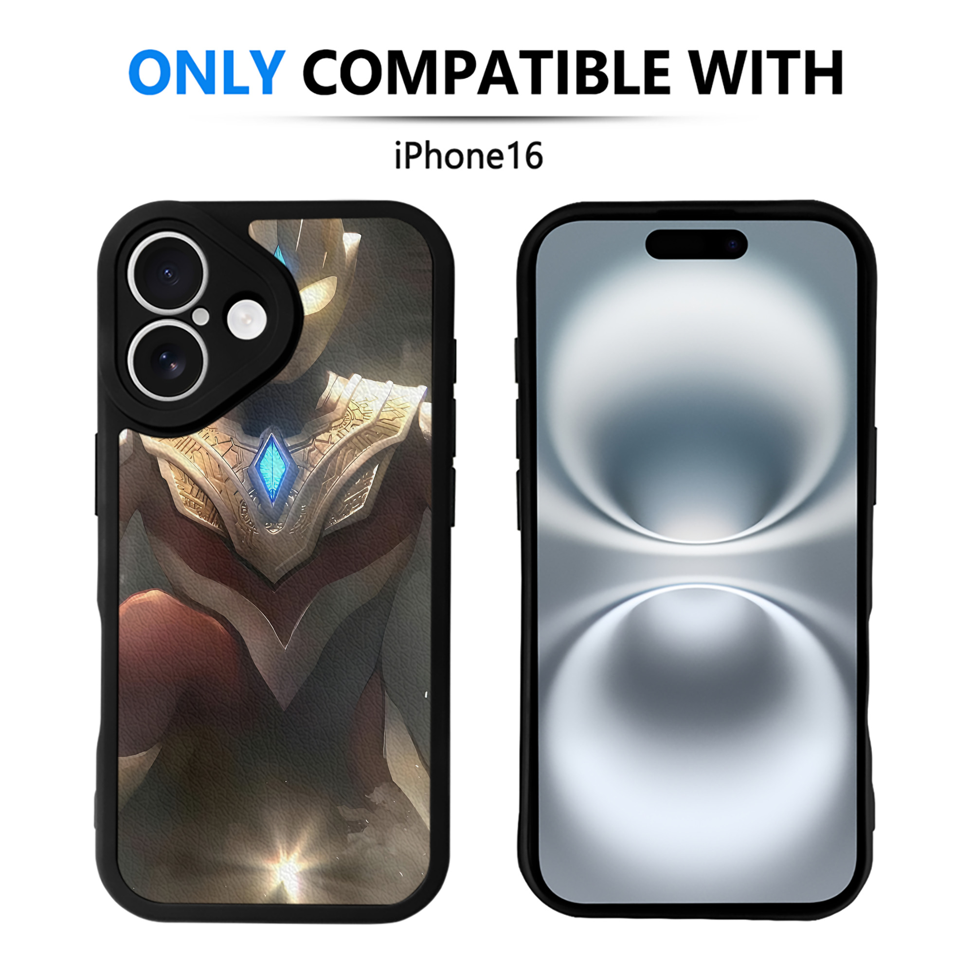 （画像用） ウルトラマン Ultraman 【iPhone 16シリーズ対応】シリコンスマホケース（レザー調） 材質：シリコン